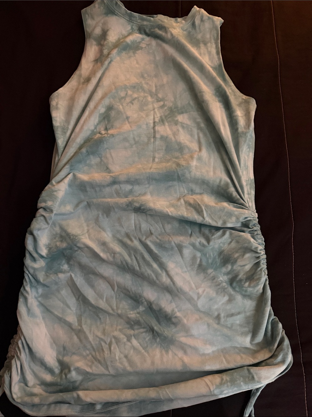 PINK Victoria's Secret Tie-Dye Ruched Tank Dress in Light Blue